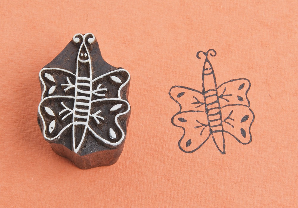 Butterfly wooden printing block