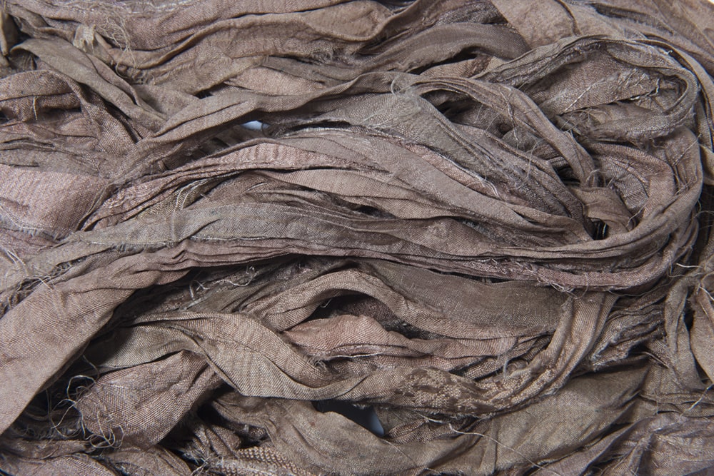 Brown sari silk ribbon