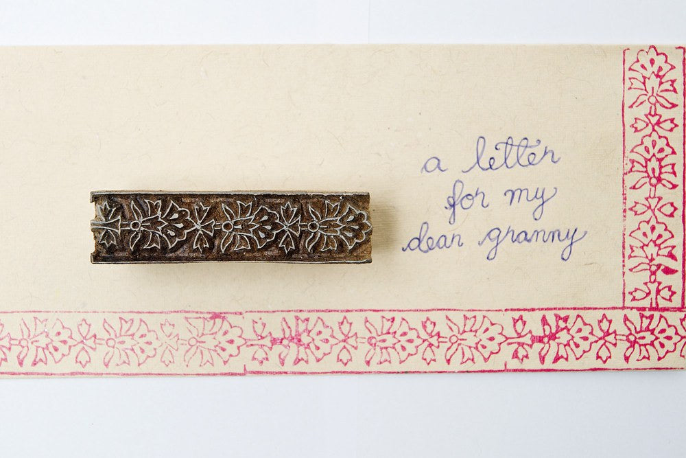 Border with Flowers wooden printing blocks