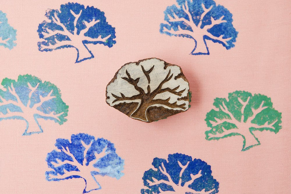 Bird-Cherry Tree hand carved Indian wood block stamps