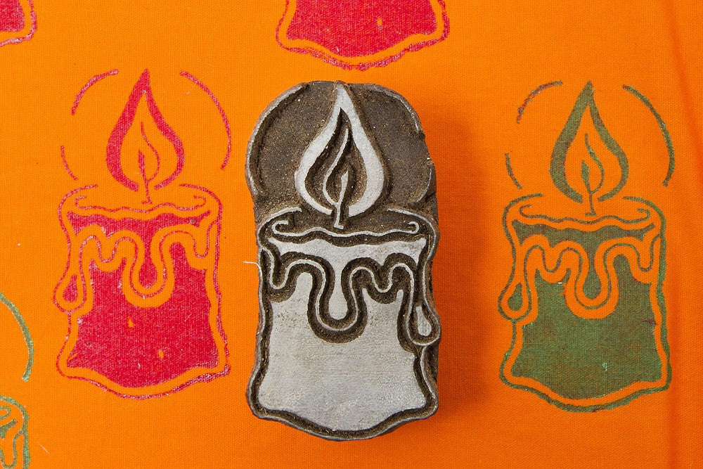 Candle wooden textile stamp