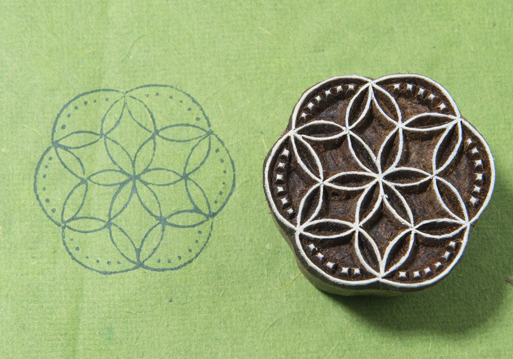 Circle Flower Indian textile stamp