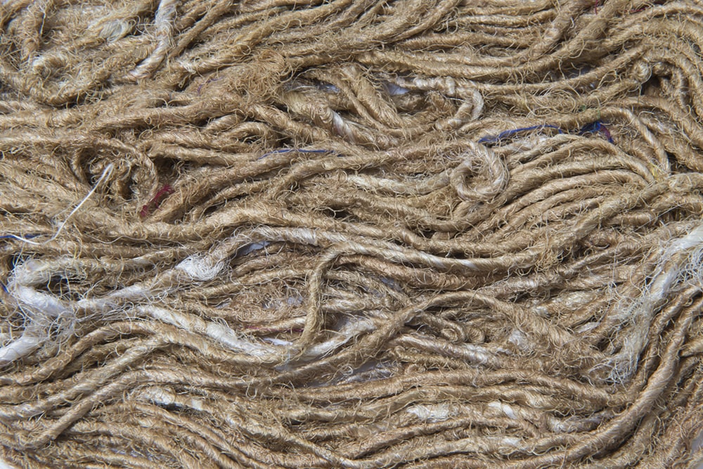 Beige Brown recycled sari silk yarn