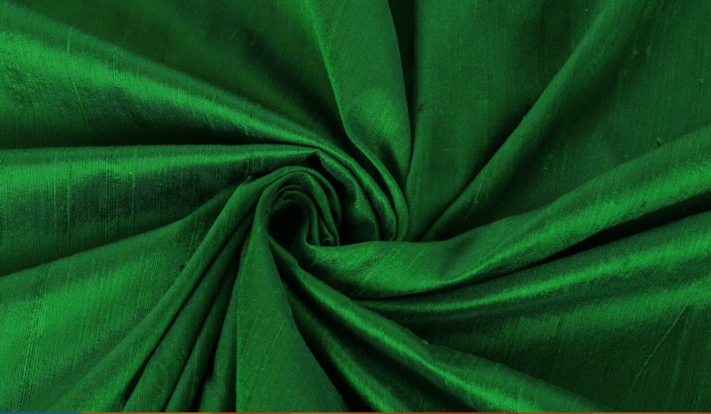 dark green dupion silk fabric