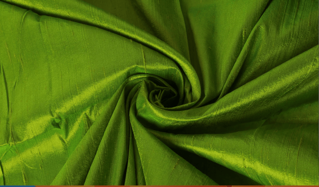 green dupion silk fabric