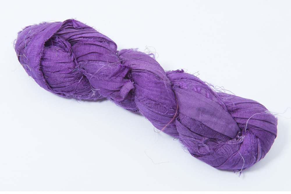 Purple sari silk ribbon