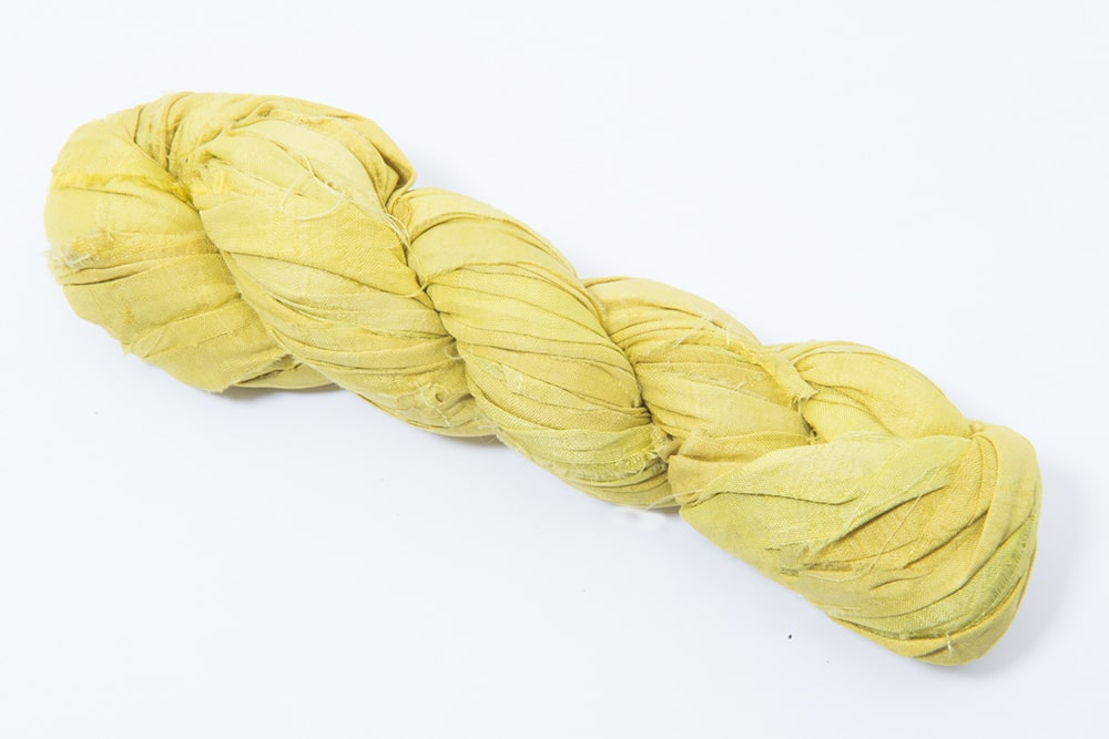 Yellow sari silk ribbon