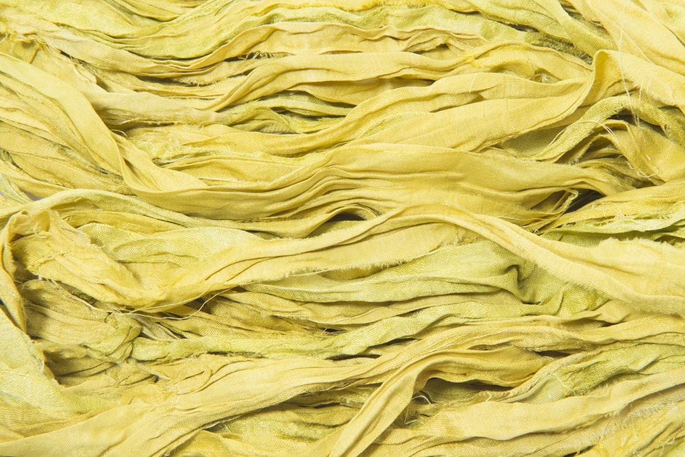 Yellow sari silk ribbon