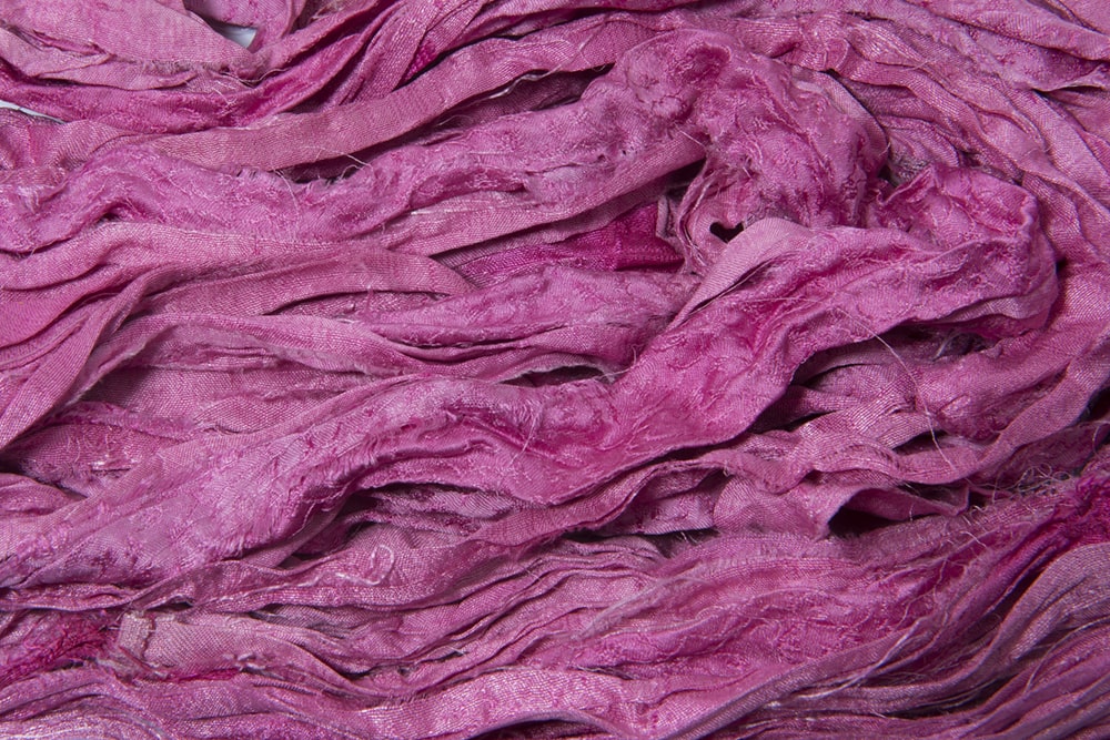 Bright Pink sari silk ribbon