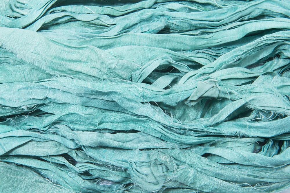 Pastel Turquoise sari silk ribbon