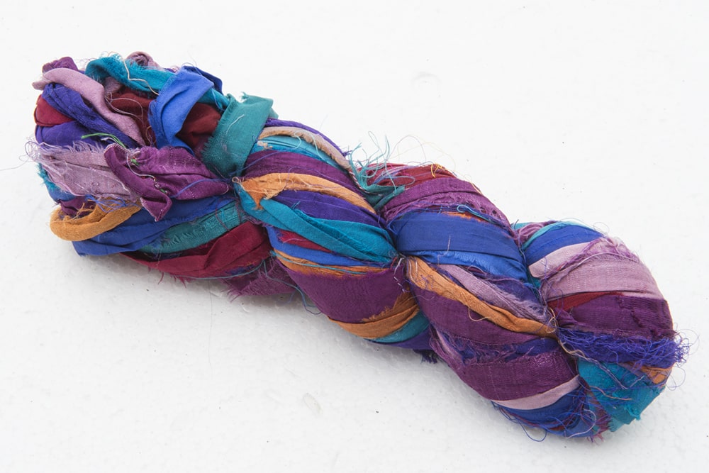 Buy Wholesale India Recycle Sari Silk Ribbon Yarn & Recycle Sari Silk Ribbon  Yarn at USD 2
