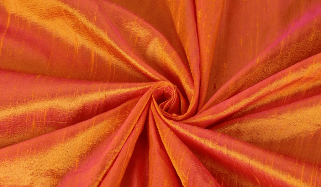orange dupion silk fabric