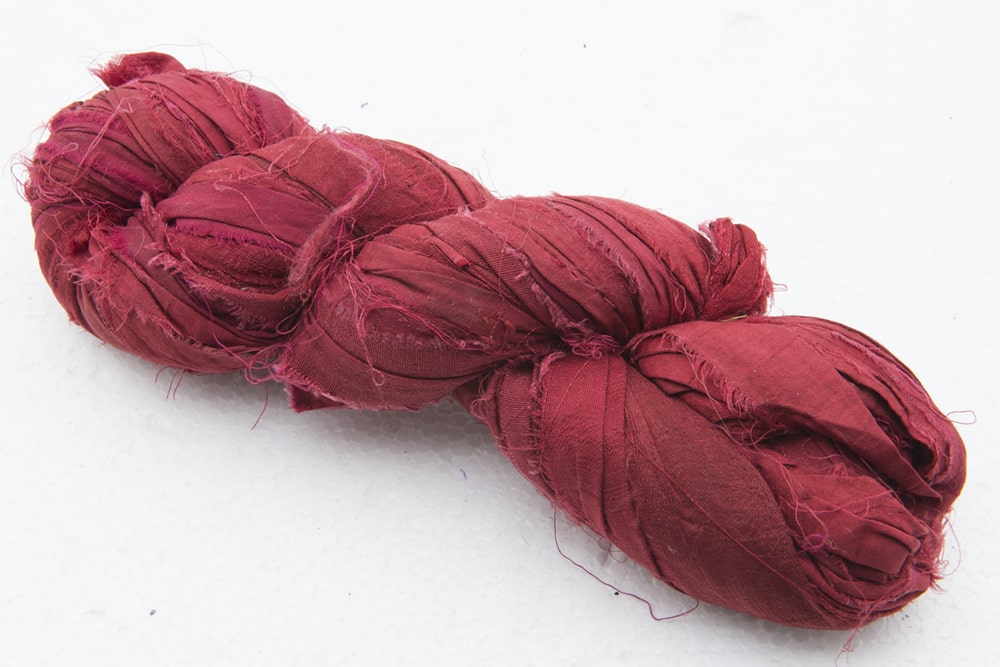 Red sari silk ribbon