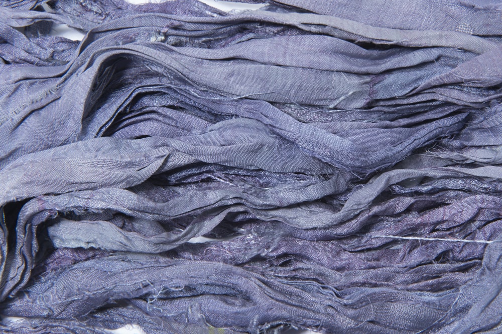 Blue sari silk ribbon