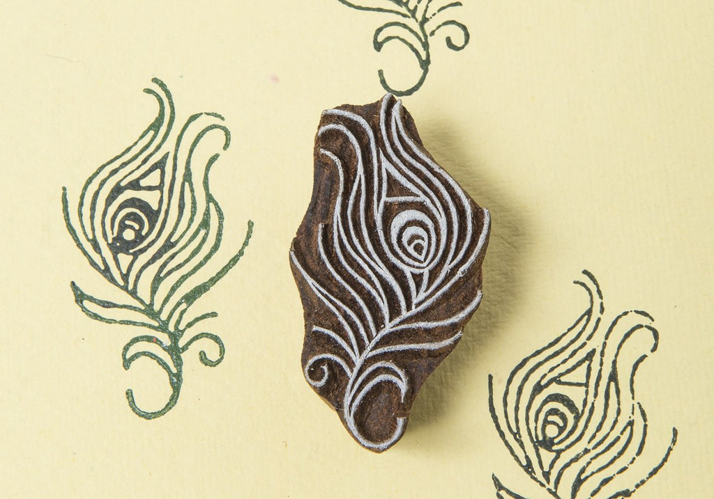 hand carved wooden printing block