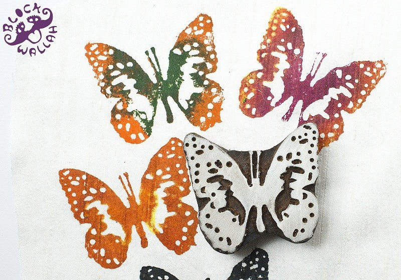 Butterfly wooden textile stamp