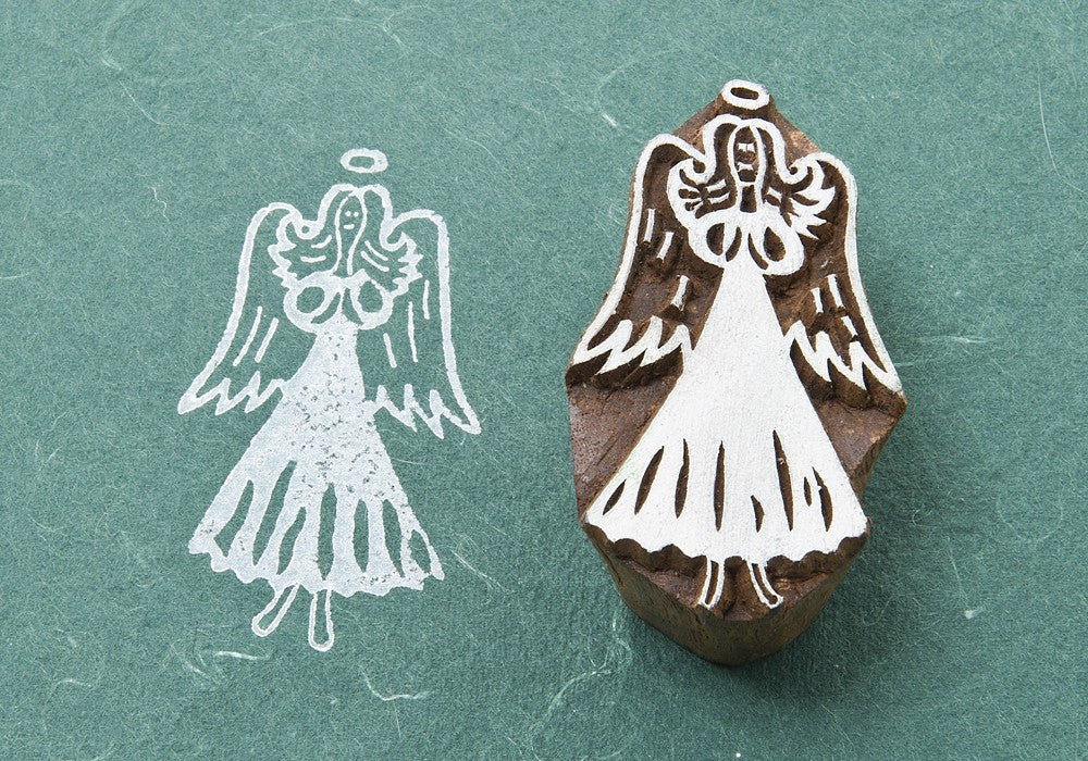 Angel wooden textile stamp