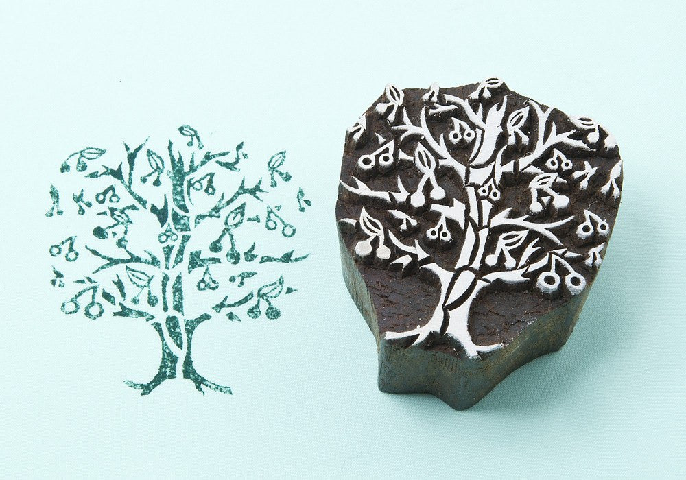 Cherry Tree wooden textile stamp